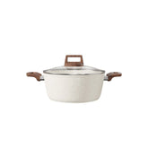 Panela Caçarola Antiaderente Aluminio Forjado Oslo Stone Branca 20cm Design Moderno - Ela Decora